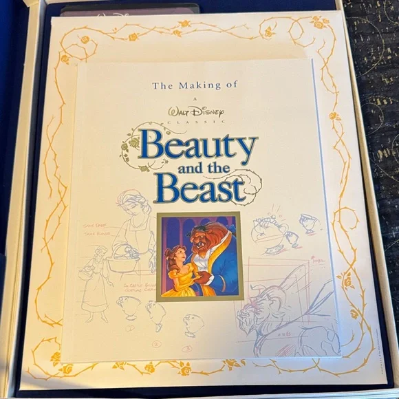 Disney Beauty and the Beast Collector's Box with VHS, CD, Lithograph, book - Picture 4 of 7